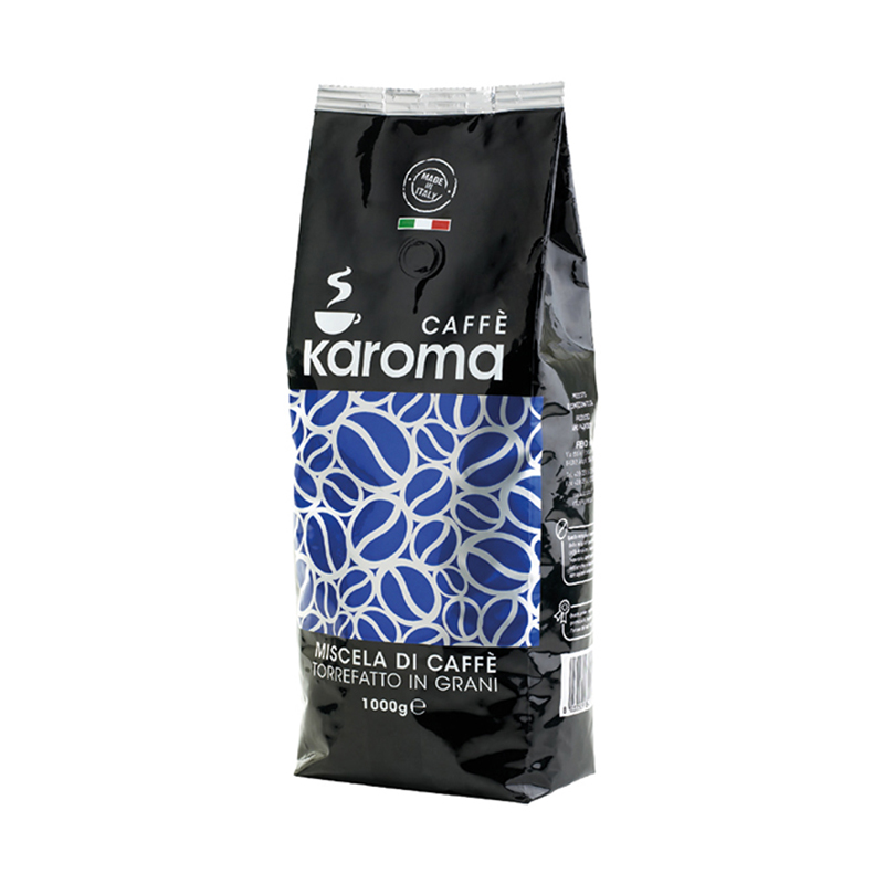 Итальянские кофейные зерна KAROMA BLU жареные ROBUSTA и ARABICA Премиум-качества 100% Сделано в Италии частная марка (OEM) 1 кг
