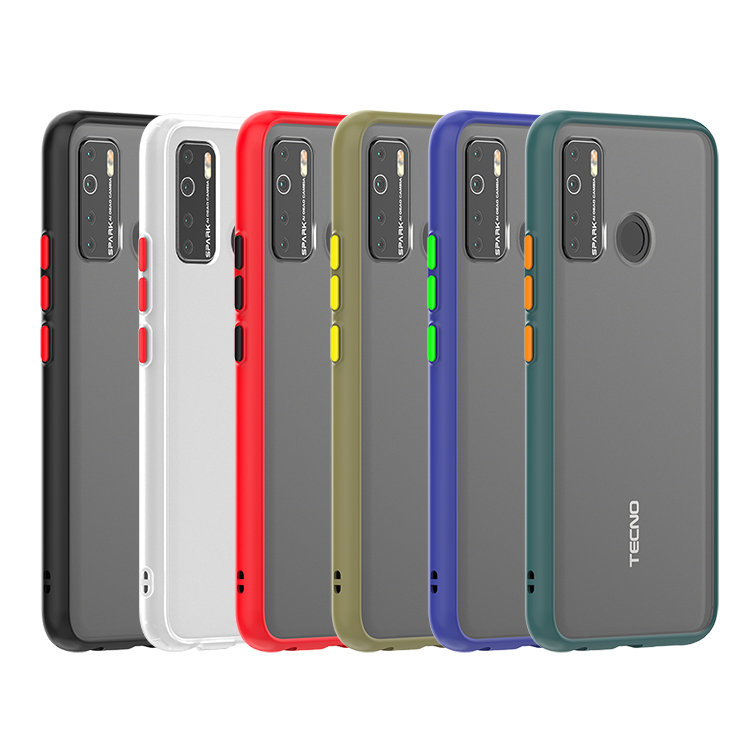 Для TECNO SPARK 6 Camon 12 Power 4 PRO CAMON 16 Горячая Распродажа двухцветный Прозрачный матовый TPU PC Гибридный чехол для телефона задняя крышка