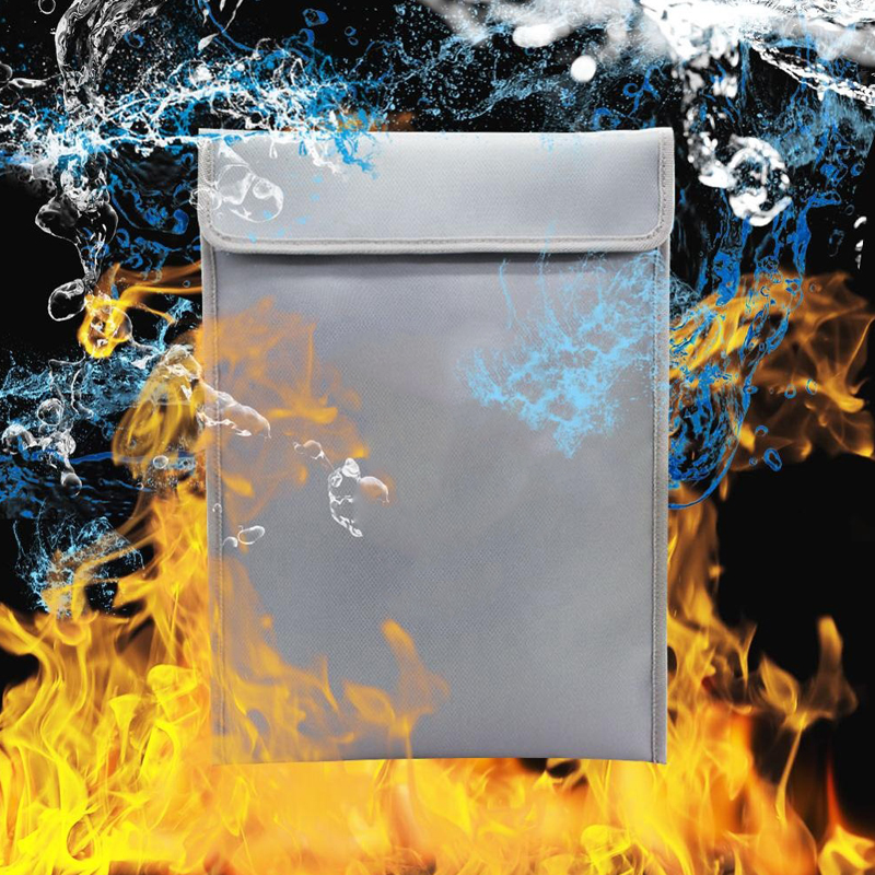 custom non-Itchy fiberglass coated fire resistant money file storage safe bags fireproof document bag
