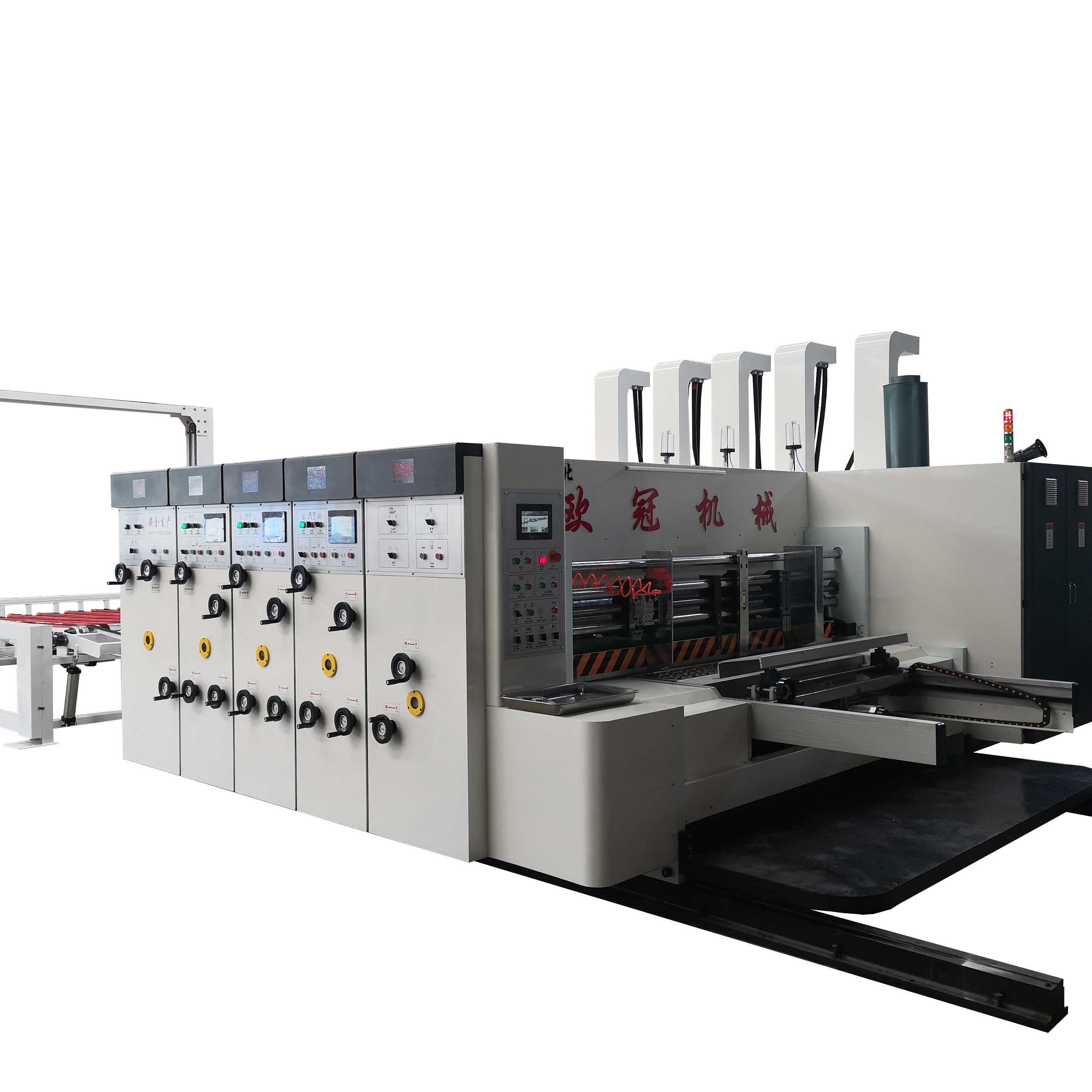 Automatic/lead edge feeding four color printing and slotting machine for corrugated box/cartton box