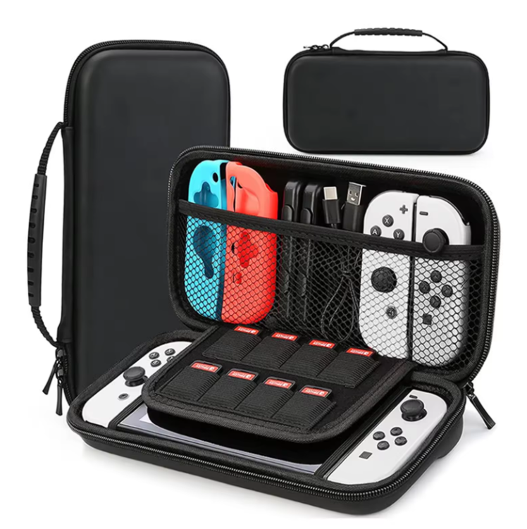 Factory Custom Portable Hard Shell EVA Gaming Handheld Console Case Game Card Slot Player Bag Electronics Accessories Organizer
