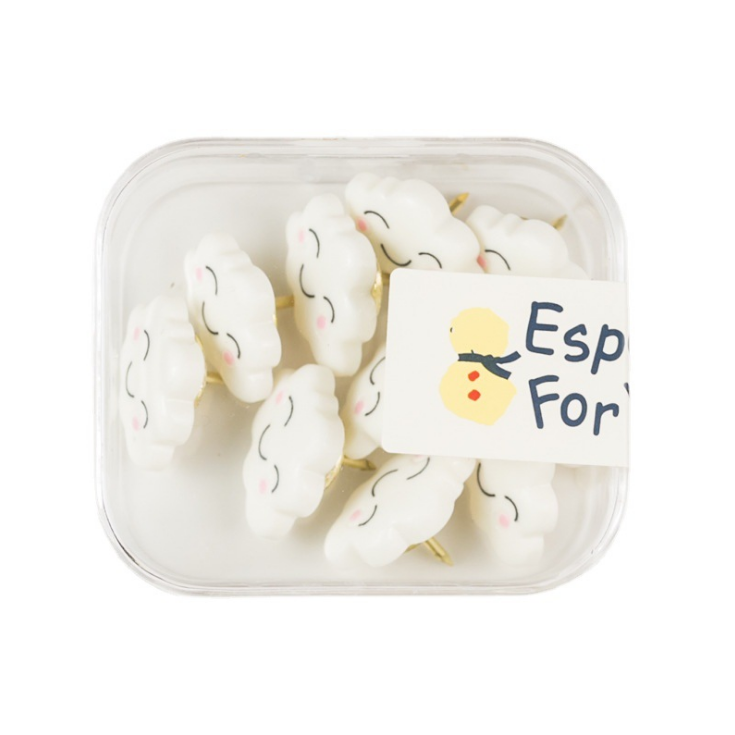 6PCS Cloud Shaped Push Pins Map Thumb Tacks Pin Office School Supplies Cute Stationery Set
