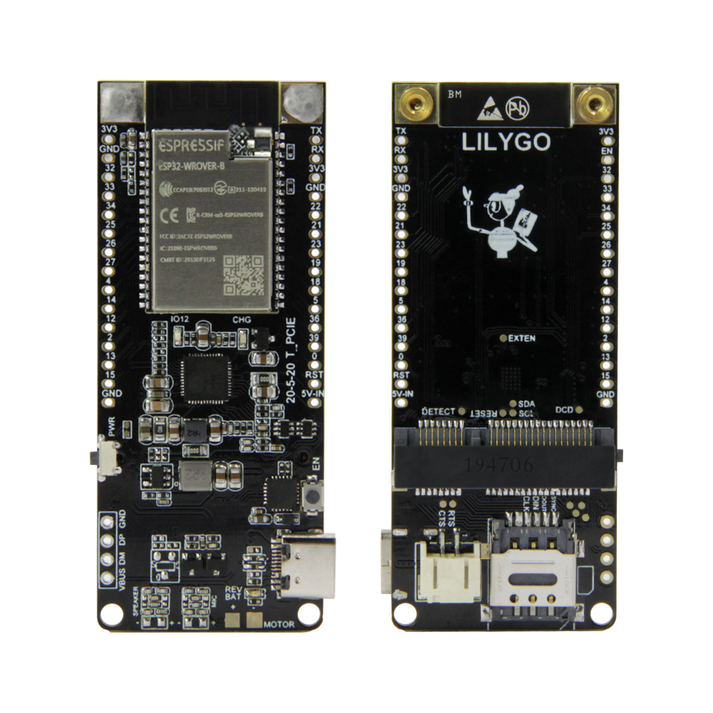 TTGO T-PCIE ESP32-WROVER-B AXP192 Чип WIFI Nano карта SIM серия композитная плата для разработки