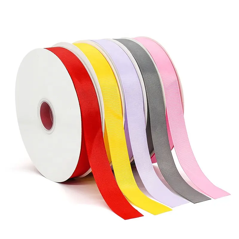 Polyester Ribbon 100% Polyester Ribbon Spool Decorative Gift Factory Direct Custom Solid Grosgrain Ribbon Wholesale