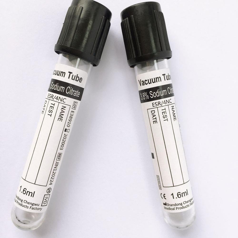 ESR Black Lid Disposable Blood Collection Tube