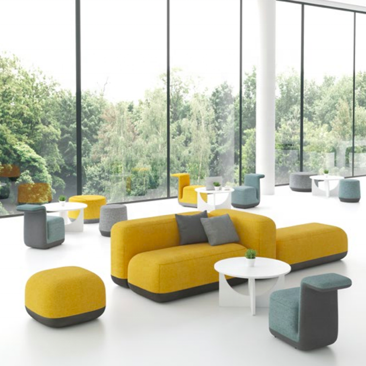 Italian luxurious modular seating couches lounge furniture public space office library sofa
