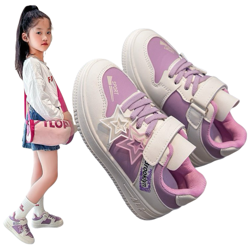 Wholesale Customized Good Quality Girls Casual School Kids Sports Pink Shoes Cartoon Printed Shoes