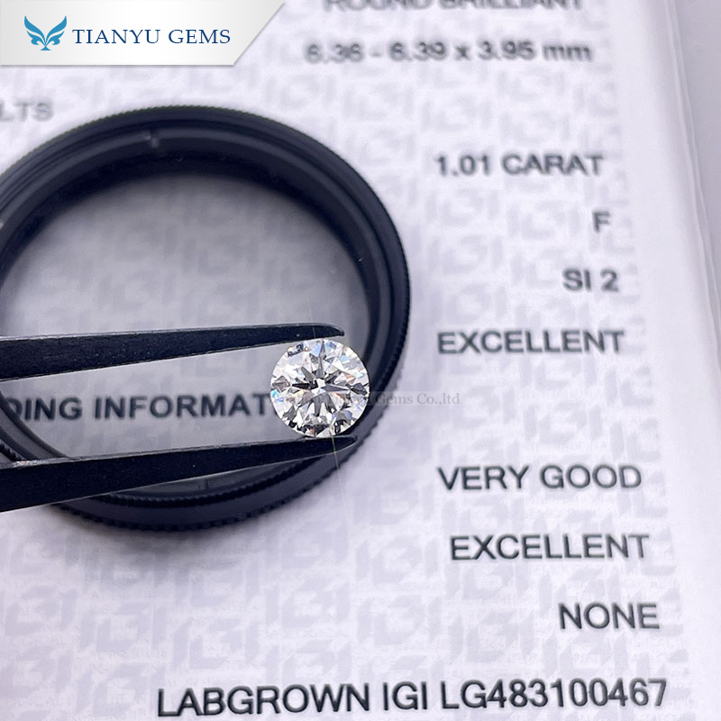 Tianyu Diamond Factory Price Wholesale 1ct 2ct 3ct IGI Certified 3EX Cut HPHT CVD Lab Grown Loose Diamond