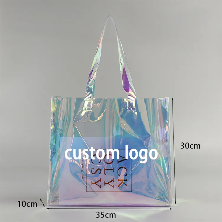 Customized Printing Candy Colored Transparent Clear Handbags Clear Jelly Bag Kids Jelly Bags Mini