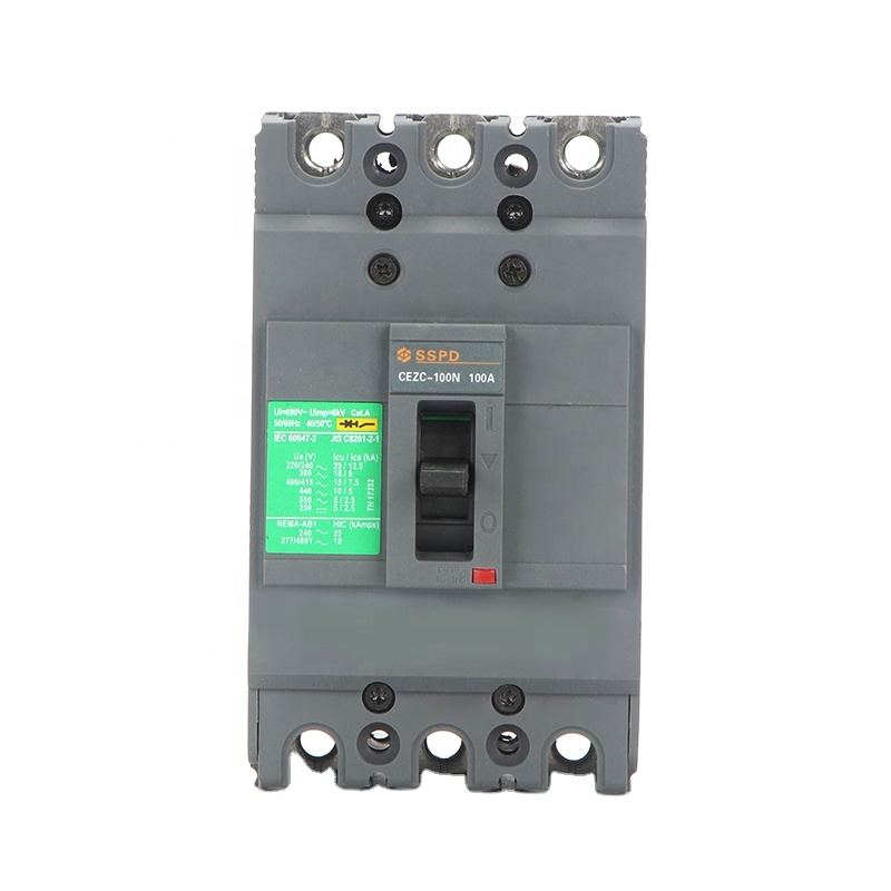 Домашняя солнечная система 3 полюса 100Amp Easypact Schnedier Merlin Gerin низкий диапазон разрыва MCCB автоматический выключатель в литом корпусе