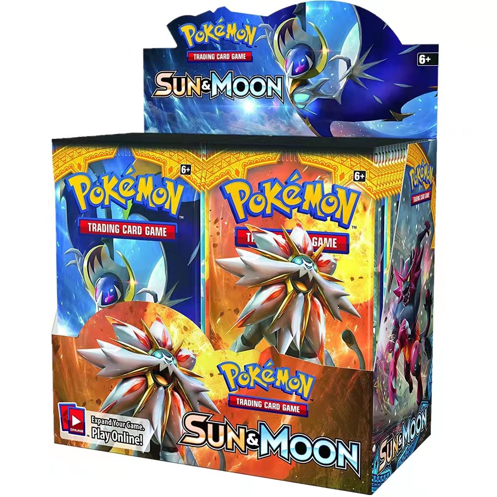 Коробка для бустера для торговых карт Pokemoned, игровой ящик, английский, французский, испанский, горячая Распродажа, 360 шт., коробка
