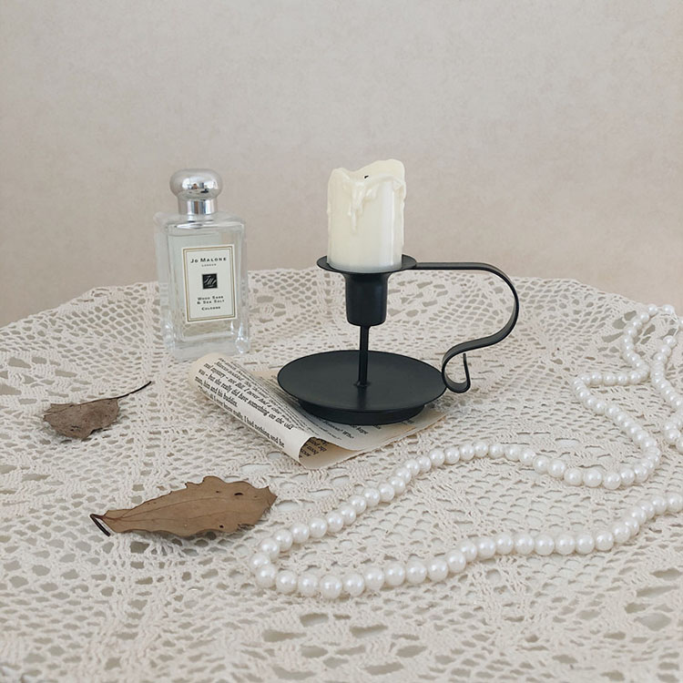Cutelife Nordic Black Iron Candle Stand Holders Wedding Vintage Tea Light Candle Stick Holders Decorative