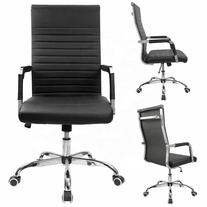 Wholesale Hot Style office Ergonomics Executive High Back chairs Genuine Leather Cushion Task Swivel Boss office Desk chair