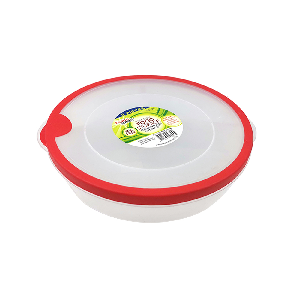 bpa free household good selling plastic round food crisper food storage container with airtight lid for kitchen