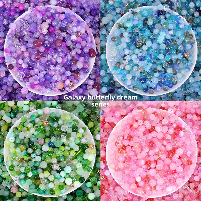 Wholesale DIY Loose Bracelet Necklace Jewelry 10mm New Explosion Glass Accessories White Crystal Lampwork Glass Beads