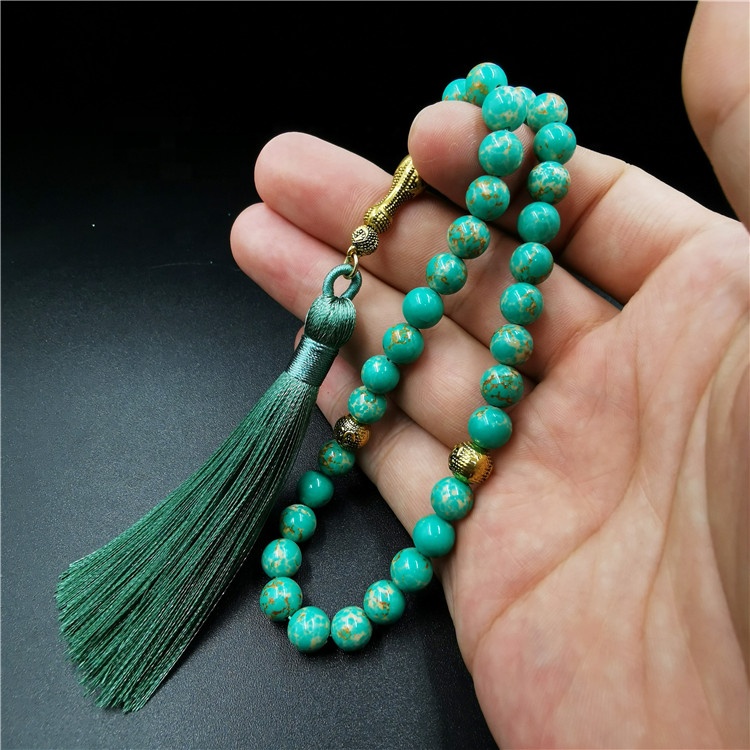 Wholesale Islamic Prayer Muslim Rosary Turquoise Stone Tasbih Tasbeeh Prayer Beads