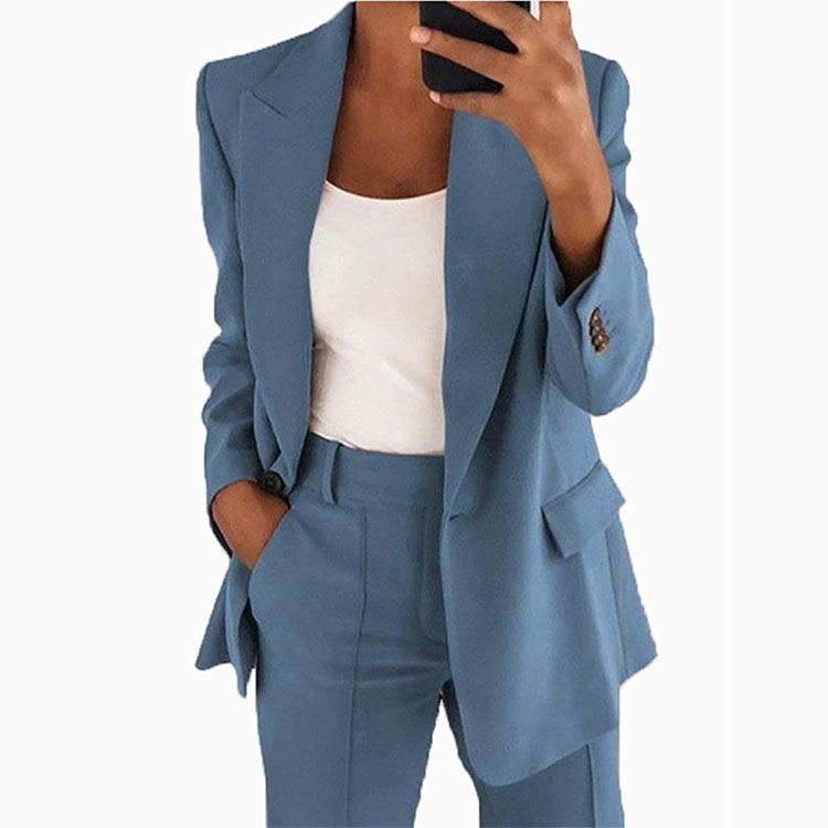 Office Lady Autumn Women Track Suit Custom Log Solid Casual Office Lady Wear Business Suite