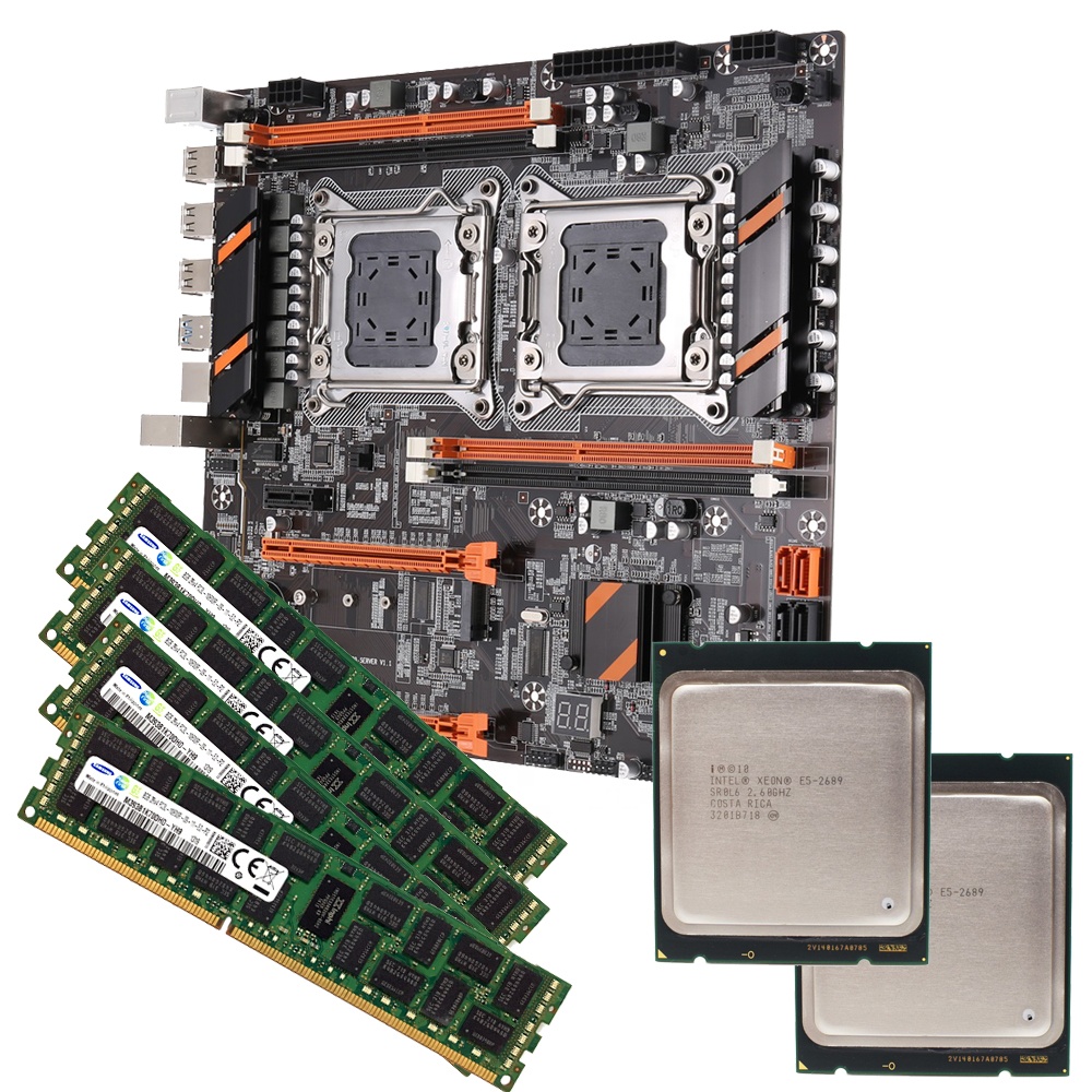 X79 Dual CPU материнская плата Combo с Dual Xeon E5 2689 и 32GB DDR3 Sercer RAM