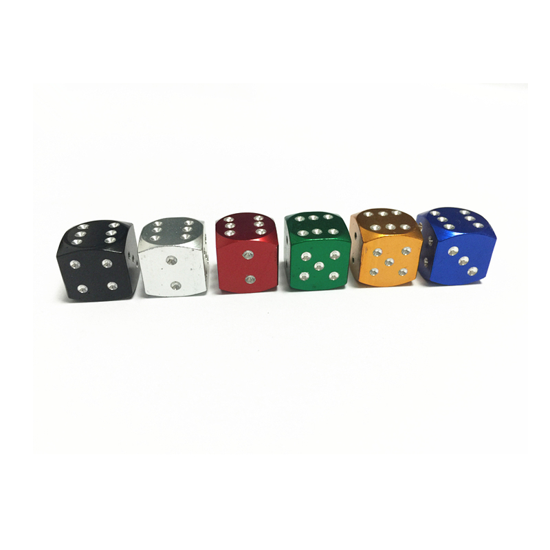 Colorful dice tire valve caps 8V1 US standard Aluminum car tire pressure cap