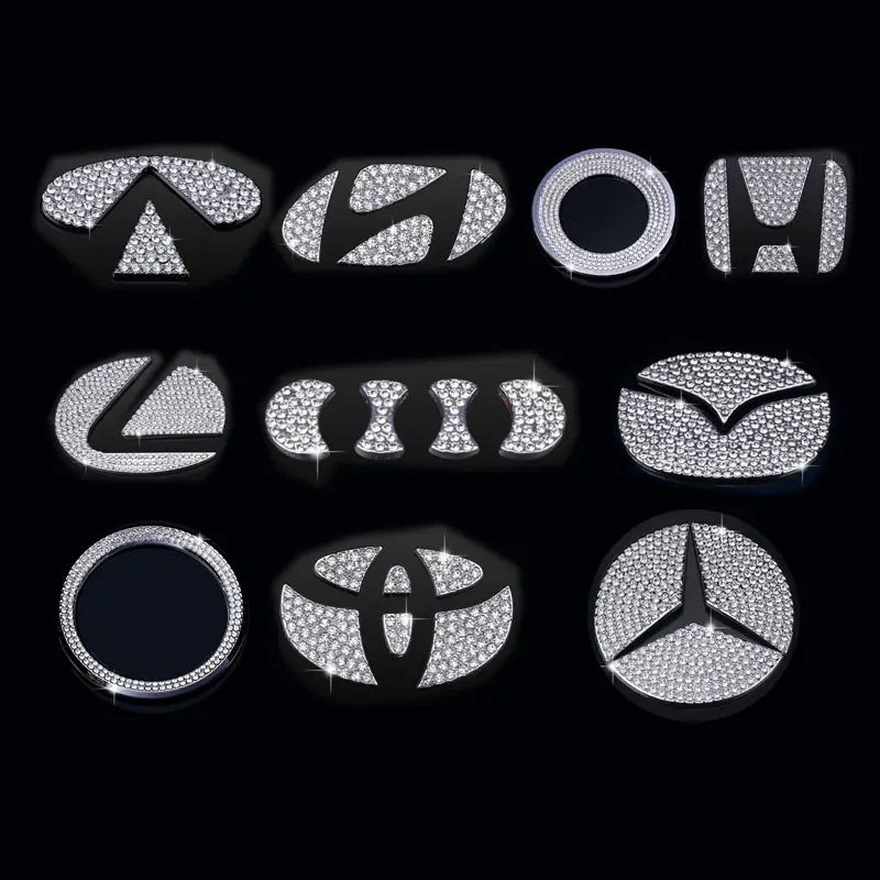 Steering wheel car logo diamond decoration International car size Car decoration modification parts Diamond stickers