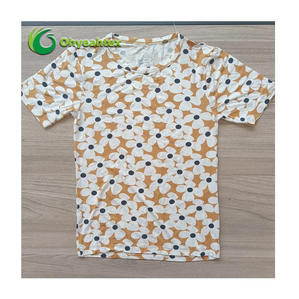 Manufacturer Bamboo Viscose Kids' Sleep Clothes Summer Set T Shirt Shorts Suit Short Outfit Printing