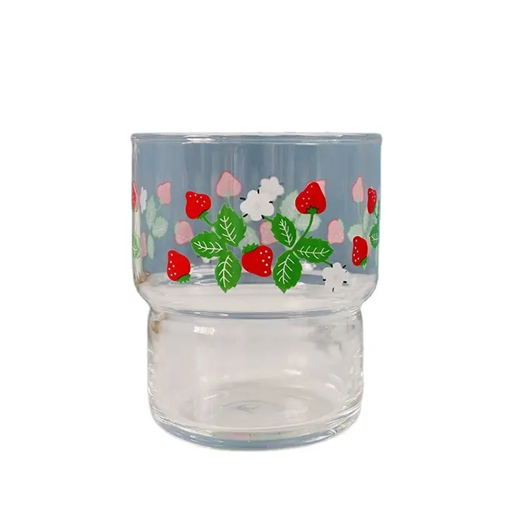 Korean small strawberry INS heat resistant breakfast glass milk cup