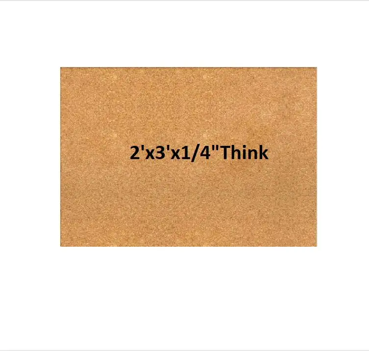 1 piece Natural Cork 2'x3'x1/4" thick bulletin board message board  Wall brick soundproof panel cork underlayment