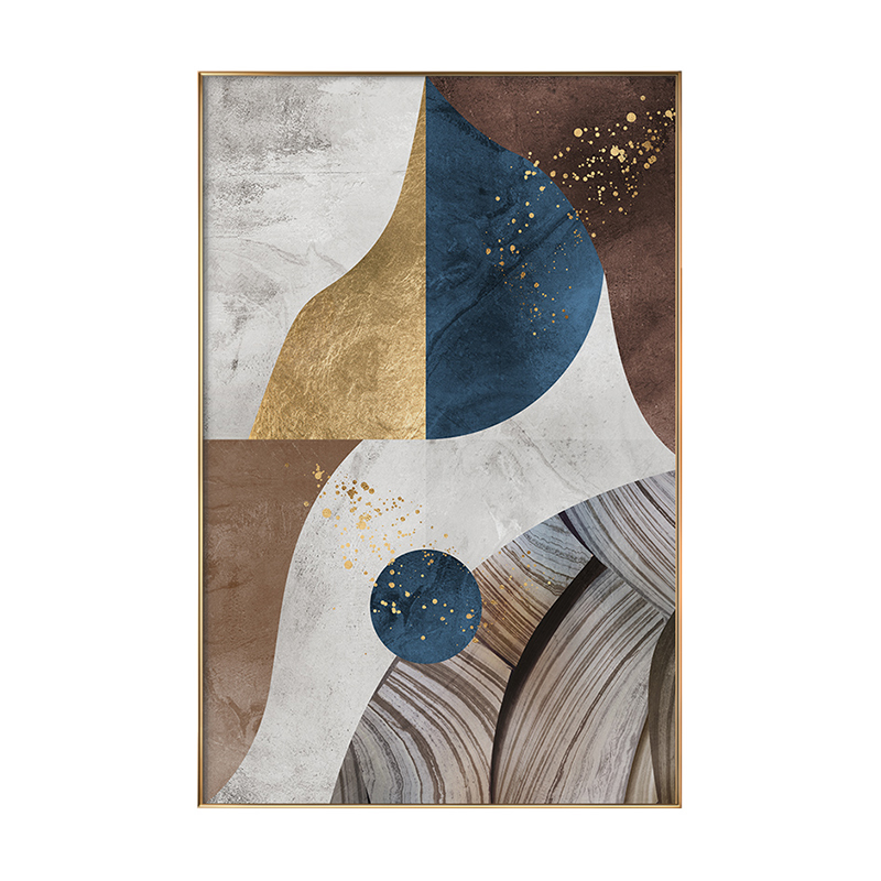 Modern Geometry Home Decoration Gold Printing Painting Abstract Posters Wall Art Custom Frame Prints Canvas Art Pictures