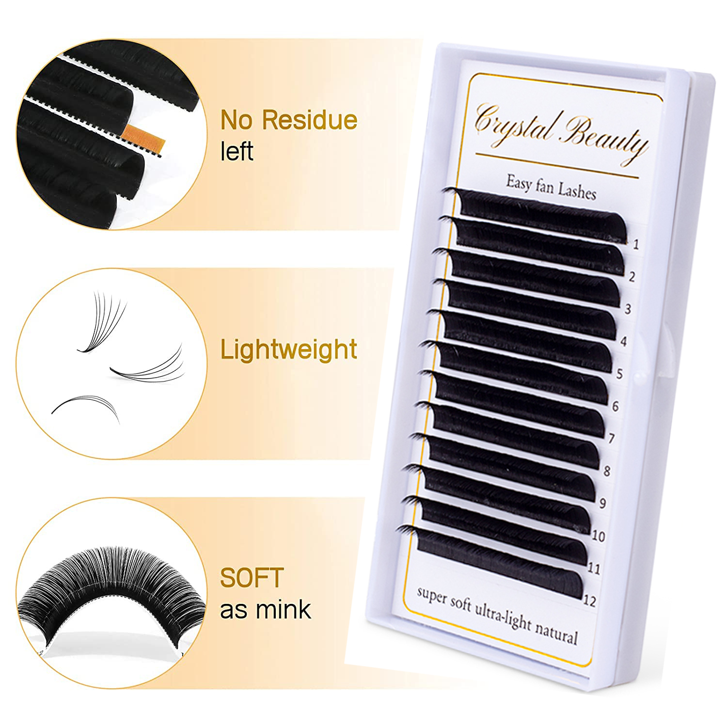 easy fan cashmere eyelash extentions Russian silk volume mega easy fan eye lashes extension