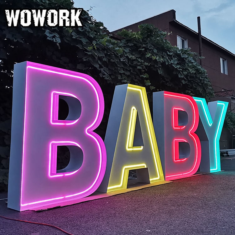 WOWORK свадьба с подсветкой любовь детские буквы Многофункциональный фон для вечеринки металлические буквы