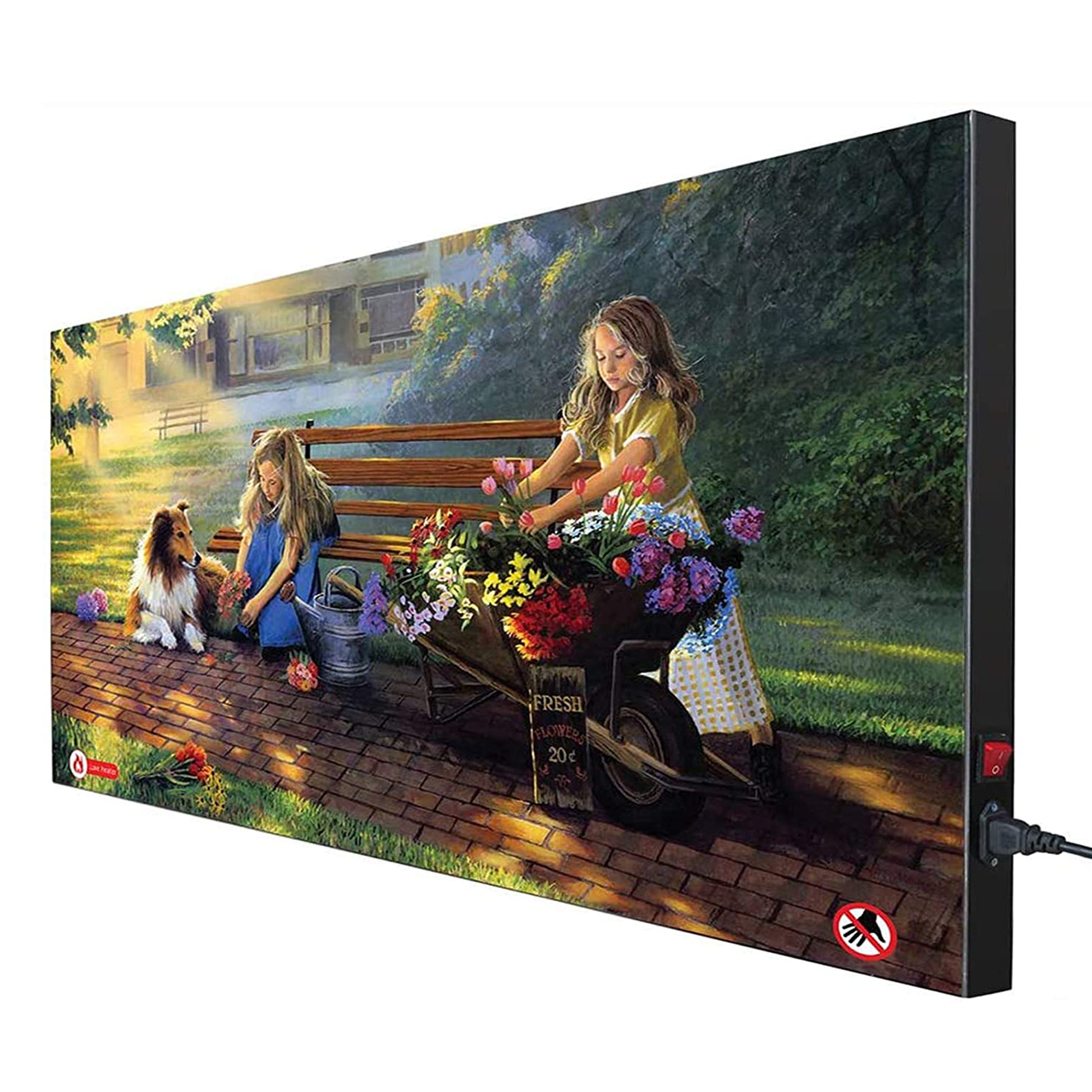 Custom patterns 1000W far-infrared carbon crystal heating mural electric fireplace