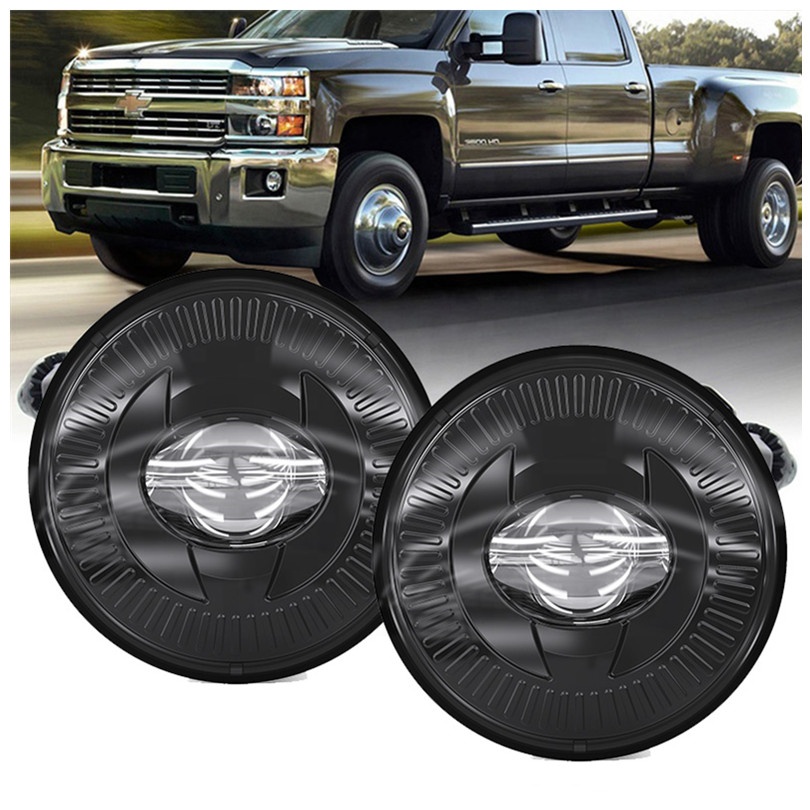 black/chrome Round truck LED Fog Light assembly Auto Axuiliary LED Fog Lights for Chevy 2007-2014 Suburban