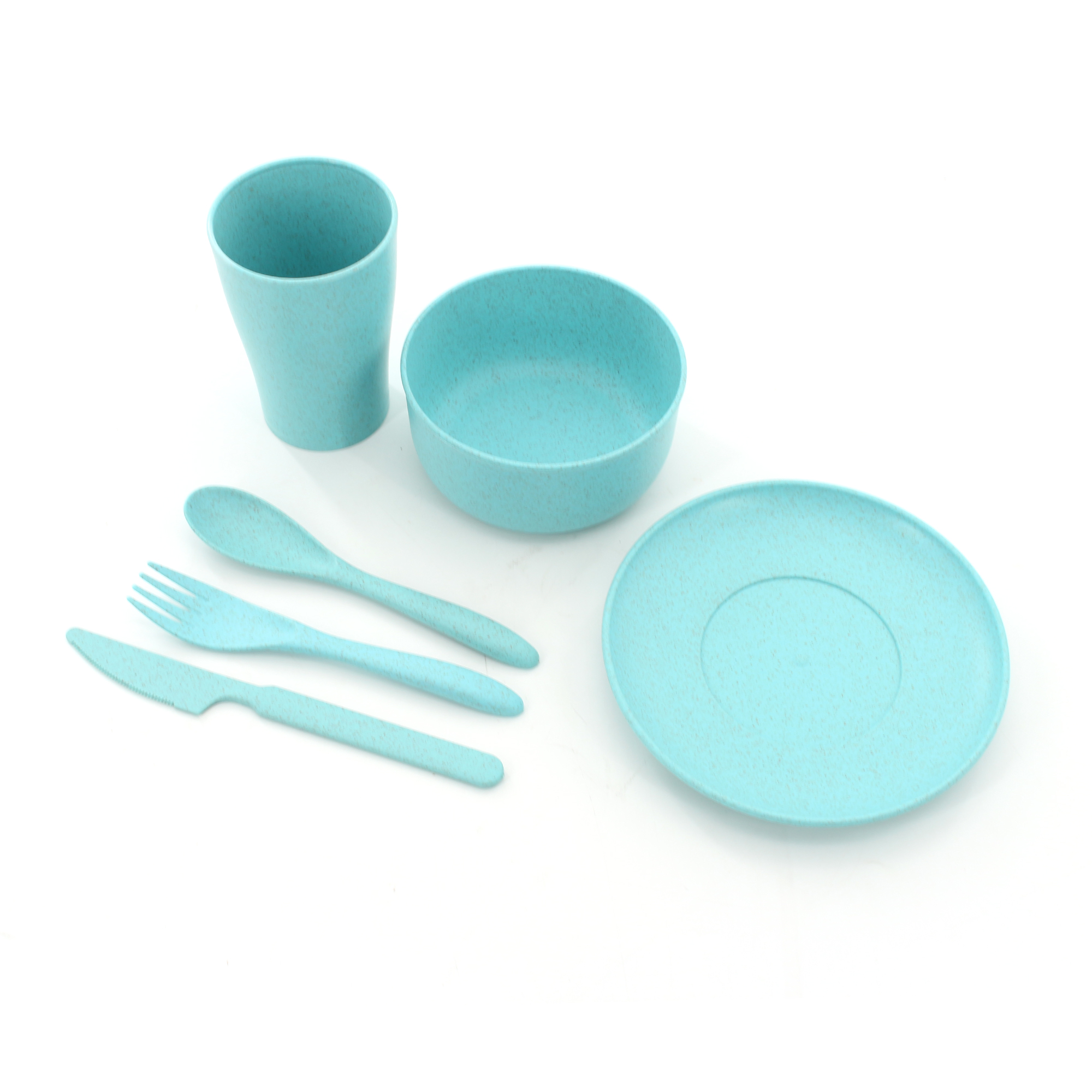 BPA Free Eco Friendly Wheat Straw Fiber Reusable Healthy 6PCS Kitchen Dinnerware Cutlery Set