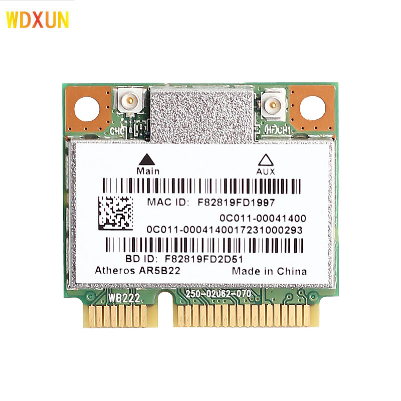 Двухдиапазонная 300 Мбит/с Wifi AR5B22 Беспроводная 802.11a/b/g/n половинная мини PCI-E WLAN 2,4G/5 ГГц BT 4,0 Wi-Fi беспроводная сетевая карта