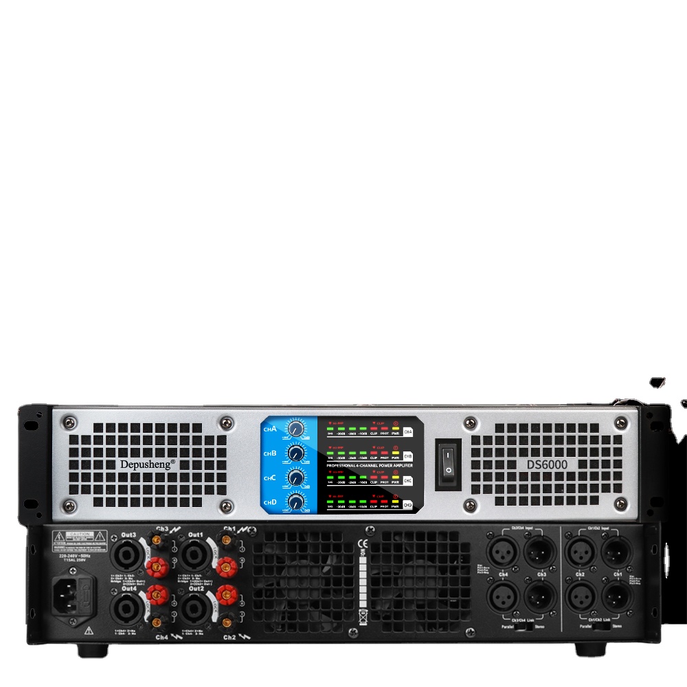 Профессиональный усилитель мощности DS6000 2u, 600 Вт, класс d, 4 канала, усилитель из Китая для ktv коммерческого концерта, встреч, вечеринки