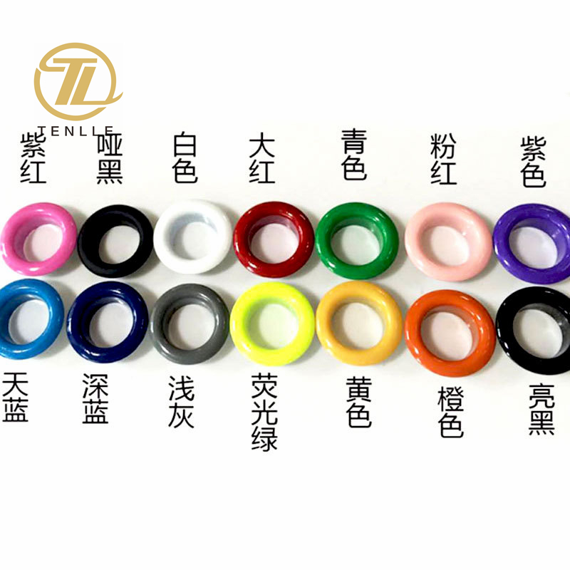 Hot selling spray paint colorful grommets metal eyelets for garment clothing shoes bag hat