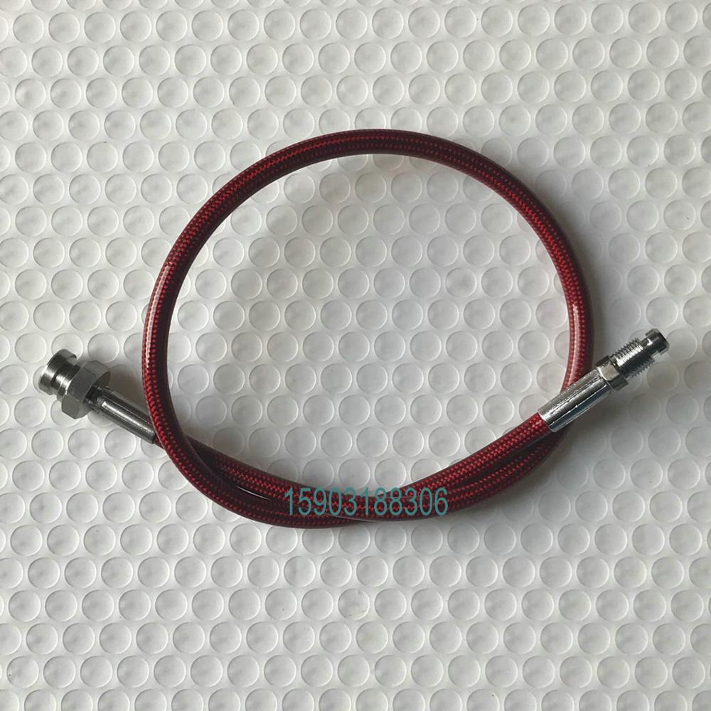 PU Covered Motorcycle Brake Oil Hose Line Stainless Steel Braided PTFE Pipe With Hexagonal Joint And Male Outer Filament