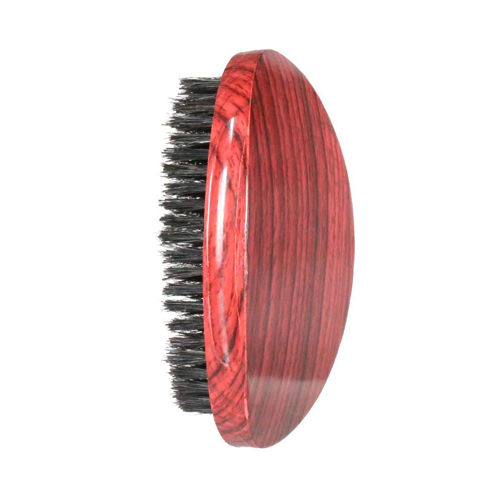 Men Boar Hair Bristle Beard Mustache Brush And Natural Comb With Logo Wooden Curved Wave 360 For Brush    Private Label