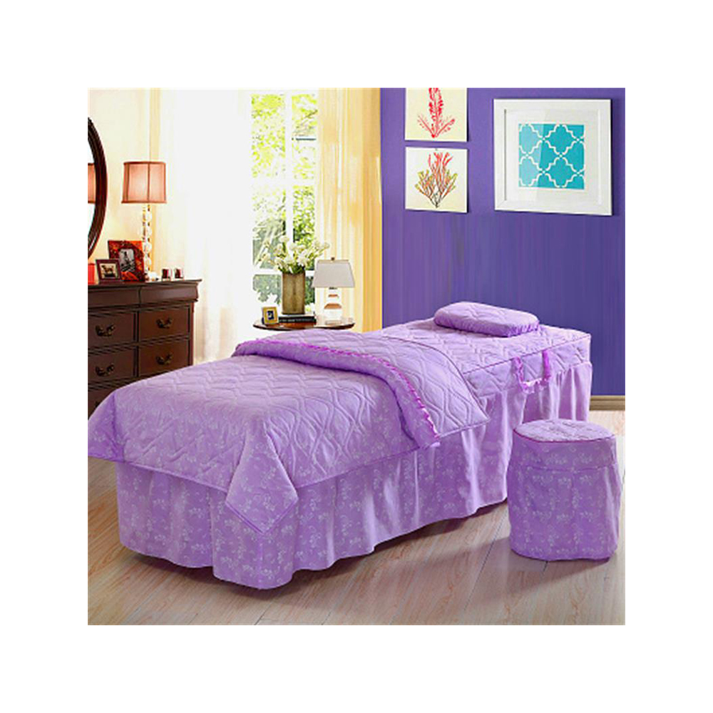 Beauty bedspread four piece bedspread salon bedding set wholesale massage Table Sheet Set