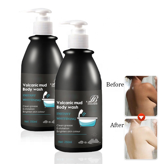 250ml Organic Niacinamide Hydration Exfoliating Washing Volcanic Korean Whitening Face Body Wash Shower Gel for Men and Women