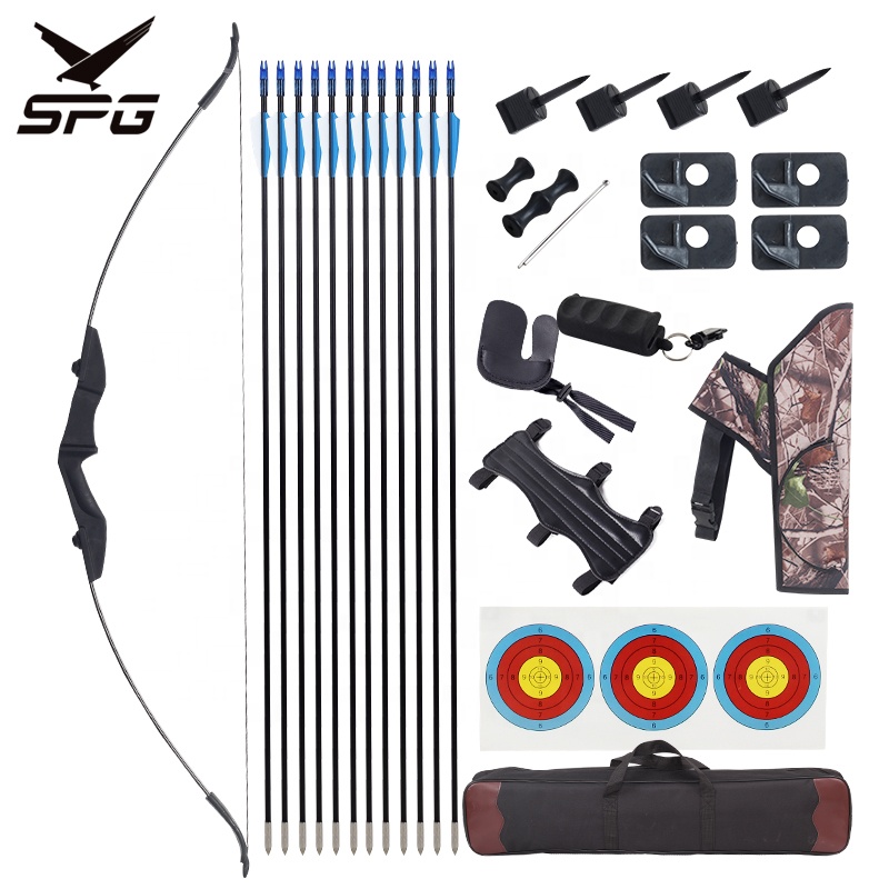 SPG Recurve Bow Archery Fiberglass Bow Limbs Outdoor Sports Hunting Professional Takedown Replacement Bowstring Equipment