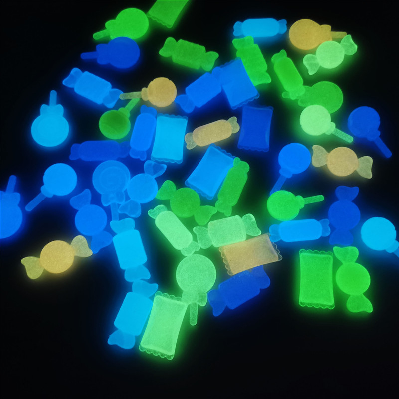 Logo Customization Glow In Dark Bead Amazon Hot Selling Hongzhi Transparent Lollipop Candy Shape Beads Glow In Dark Bead For Kid Party Decor