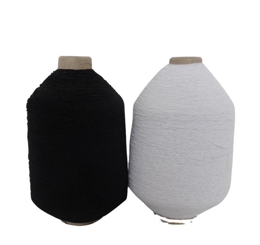 Wholesale 100#7575 Multicolor Polyester Rubber Covered Yarn Heat Resistant Latex Rubber thread
