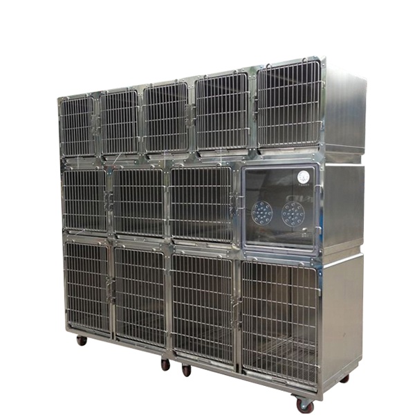 Good price Vet oxygen cage veterinary pet cage for animal clinic
