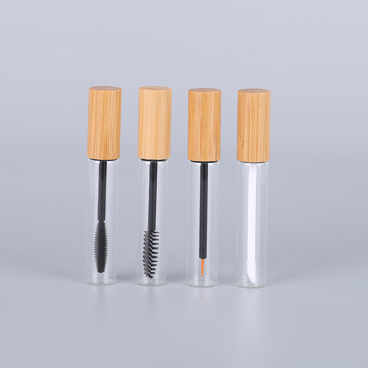 5ml 8ml 10ml empty bamboo mascara glass tubes with brush and lip gloss ,eyeline