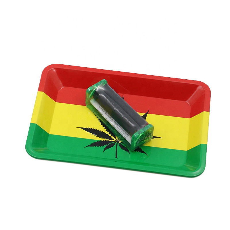 Stock Factory Round Metal Tray Custom Oem Service Dry Herb Container Square Rolling Tray