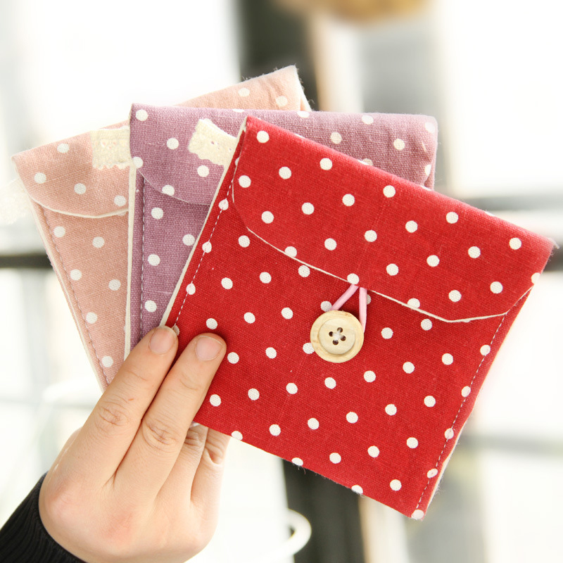Korea Dot Change Purse Key Bag Zipper Coin Bag Print Wholesale Coin Purse Womens Purses