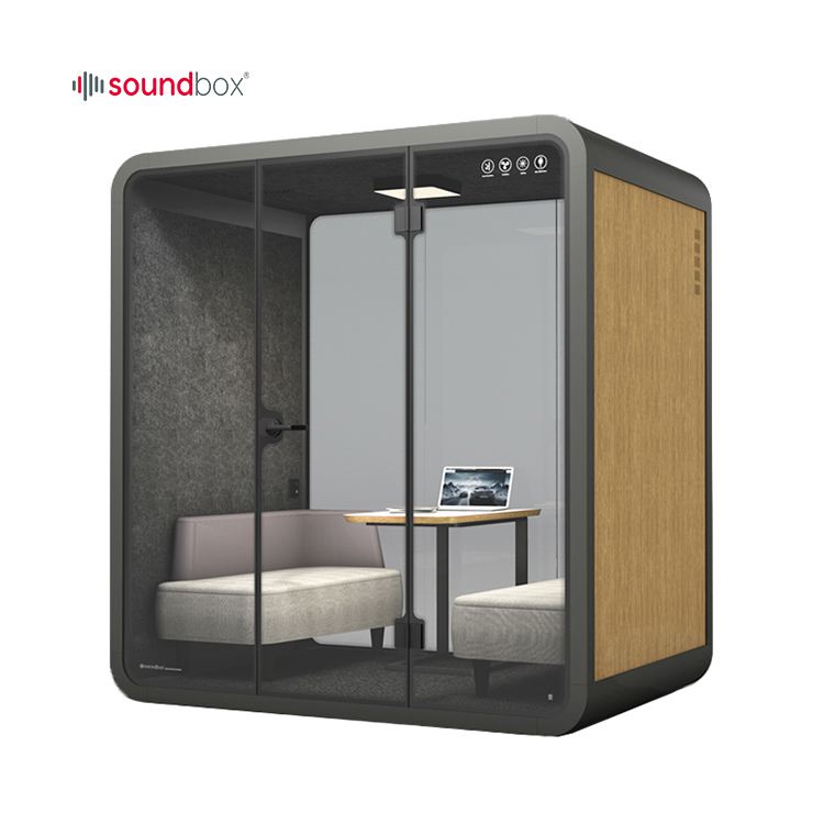 4 Seater movable modular office workstation meeting booth