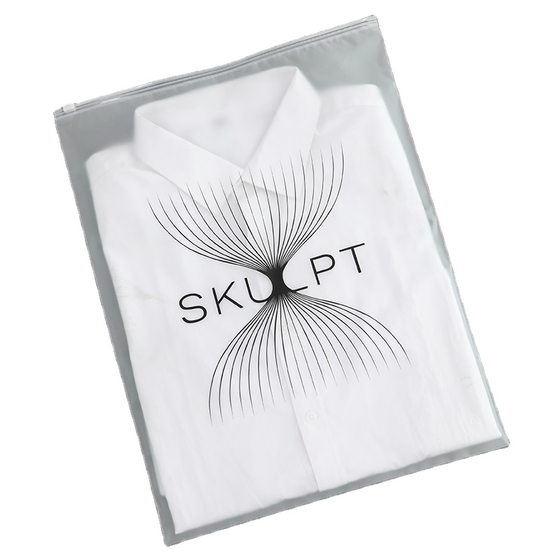 Bio custom your own logo frosted cosmetic clear bag с молнией PVC PE с одеждой, прямоугольная сумка на молнии