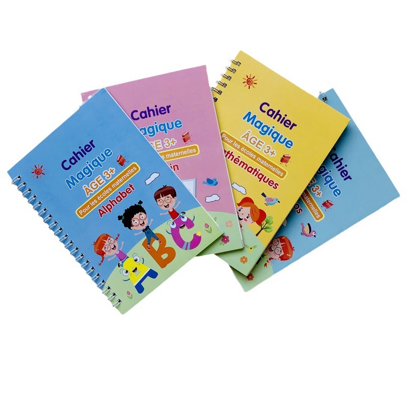 Kids Educational Toy French Calligraphy Reusable Drawing Handwriting Alphabet Letter Magic Practice Book Magic Copybooks